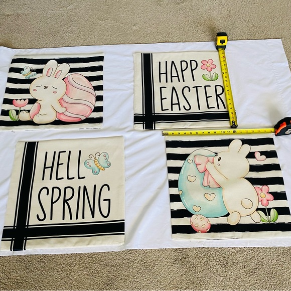 Easter/Spring Decorative Pillow Covers for 18” x 18” pillows. Set of 4. NEW - Picture 3 of 12